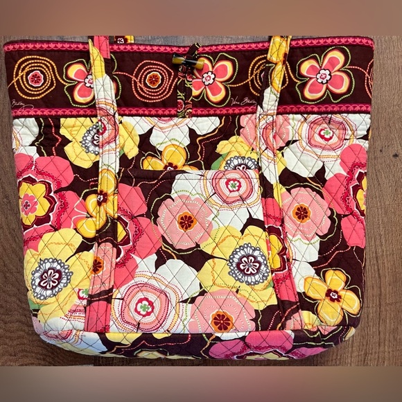 Vera Bradley buttercup toggle large quilted tote bag - Picture 6 of 16